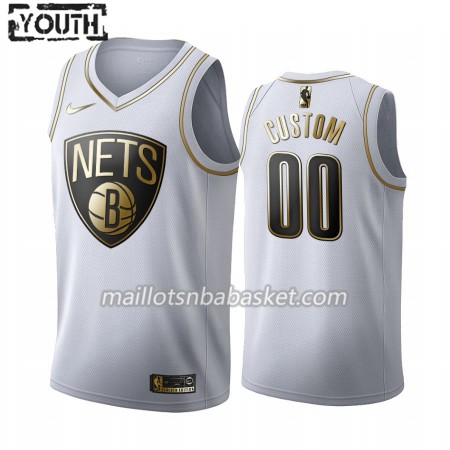 Maillot Enfant Brooklyn Nets Personnalisable 2019-20 Nike Blanc Golden Edition Swingman